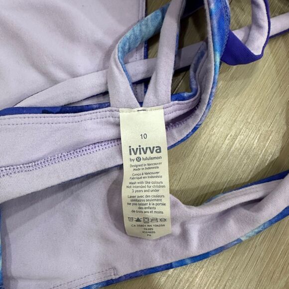 Ivivva by Lululemon Girls Reversible Sports Bra, Blue, Size 10 - Picture 3 of 6